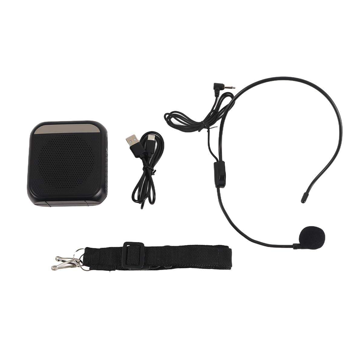 Enceinte Portable avec Microphone intégré pour Enseignants, réunions, Guides touristiques, Yoga, salles de Classe (Noir)