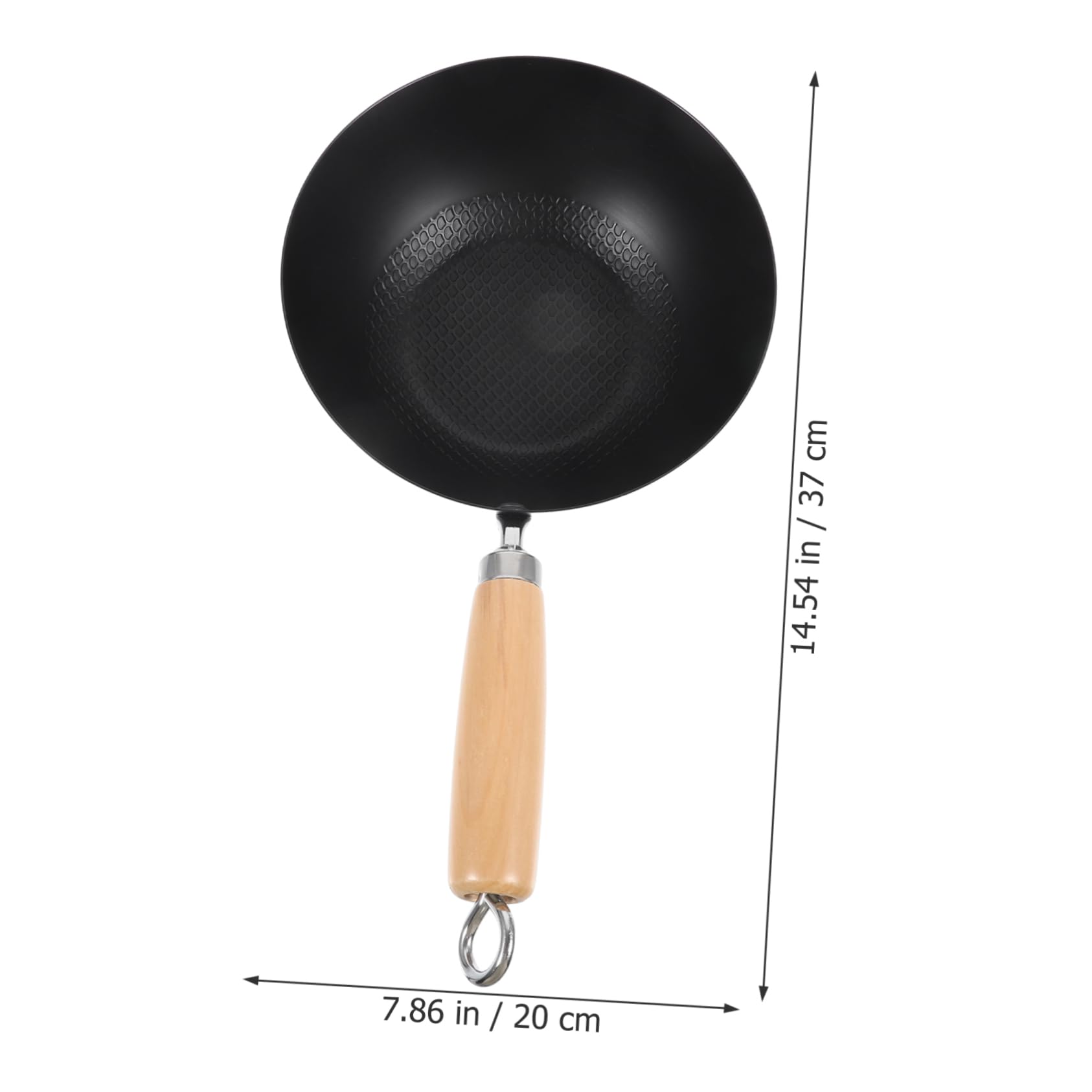 ULTECHNOVO Wok Superficie Lisa y Fácil de Limpiar Pequeño de Hierro Forjado Japonés para Cocina a Gas en Hoteles y Restaurantes