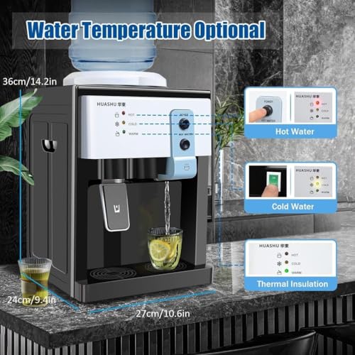 Dozownik wody na blacie Top Load 3 Temp Hot Cold Warm 1-5 Gallon Bottle do Home Office Compact Easy Clean White