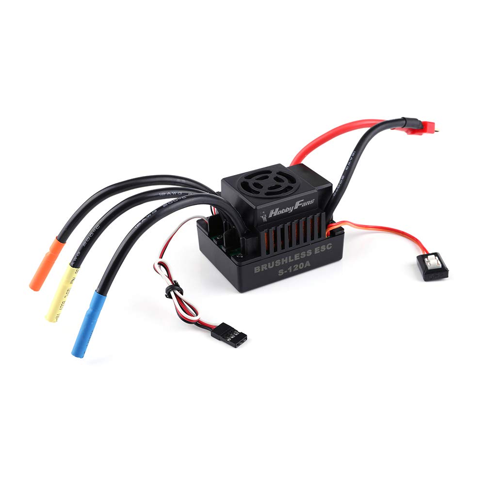 GoolRC HOBBYFANS 120A Brushless 2-4S ESC with BEC for 1:8 1:10 TRAXXAS RC Car Short Truck Off-road Crawler