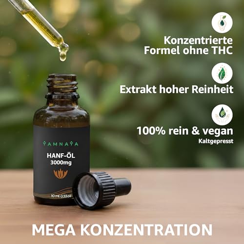 YamnaYa – Premium Hanföl 30% | Kaltgepresst & Vegan | Reines Naturöl Ohne Zusätze | Laborgeprüfte Qualitätsstufe | EU-Herstellung
