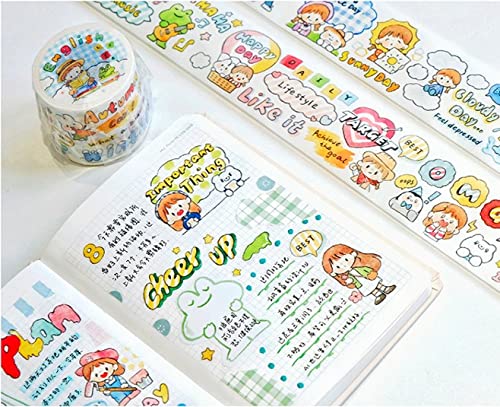Amazon | マスキングテープ 和紙テープ 女の子 Molinta 少し英語  