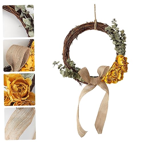 Guirnalda de rosas secas amarillas para decoración miniatura 5
