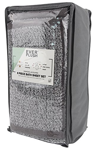 Everplush 7-10-05-09 Diamond Jacquard 6 Pieces Extra Large Bath Sheet Set thumb #5