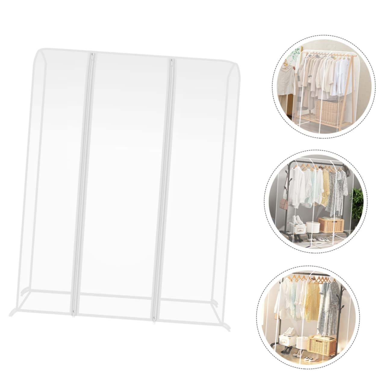 Gatuida Funda Protectora Transparente para Perchero de Ropa y Prueba de Polvo Material Peva Resistente para Dormitorio y
