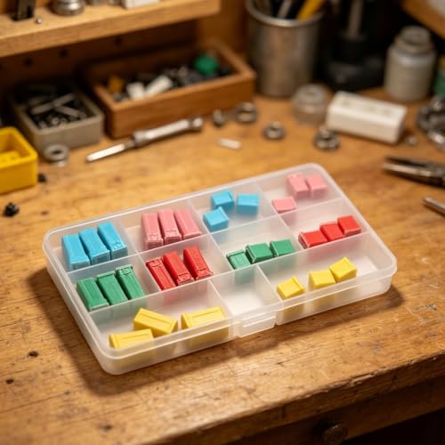Kit de fusibles cuadrados FABULETTA 30 piezas combinadas 20A-60A núcleo de cobre retardante de llama para autos, camiones, SUVs, botes, ATV, protección de circuito miniatura 6