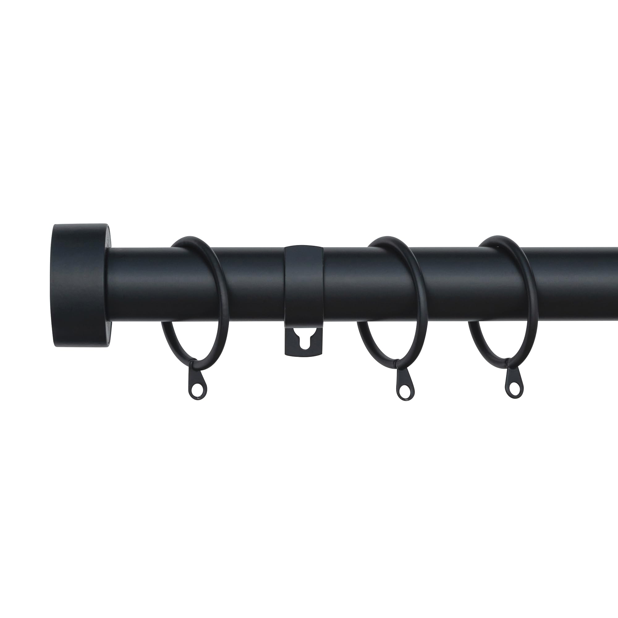 A.unique Home (Matte 70Cm - 120Cm) Stud End Metal Extendable Curtain Pole (25/28Mm) Black