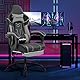 SUKIDA Gaming Stuhl Computerstuhl Ergonomischer Gaming Chair mit Fußstütze Bürostuhl Ergonomischer Computerstuhl mit Lendenwirbelstütze BlackGrey