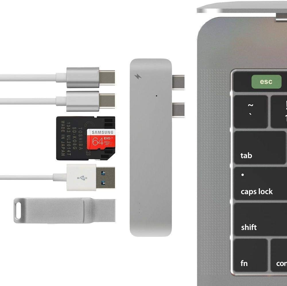 TypeC USB 3.0 5 in 1 Combo Hub for MacBook, Aluminum Multi