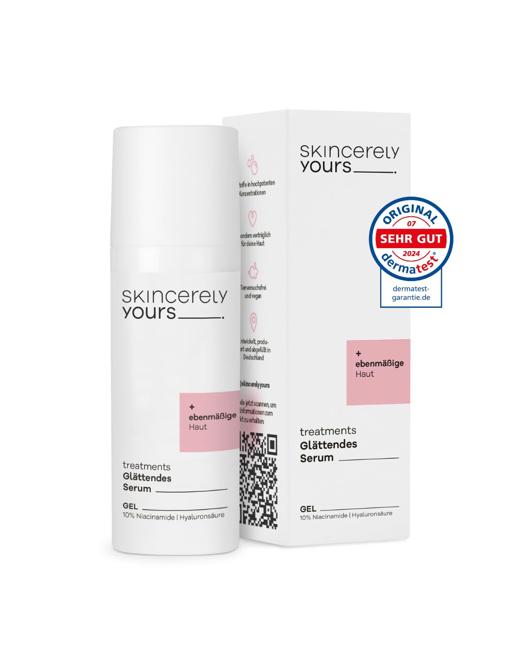 Skincerely Yours Siero lisciante, 50 ml, 10% niacinamide e acido ialuronico | Leviga visibilmente le rughe, affina i pori, riduce le macchie pigmentate e i brufoli. Il tuo siero multitasking con garanzia