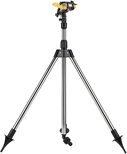 Trípode de acero inoxidable Herramienta de riego de agua Aspersor Sistema automático Jardín Suministros de césped disponible en Yaxa Guatemala