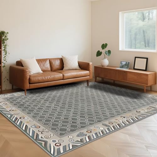 Tapis moderne à poils courts gris, la solution déco douce et facile à nettoyer
