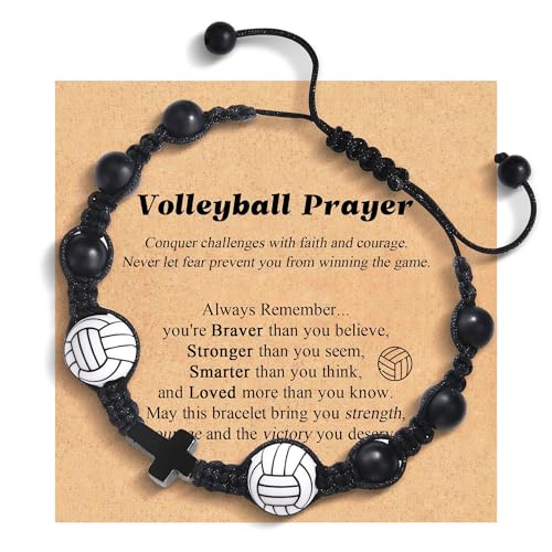Leyung Football Baseball Basketball Soccer Volleyball Cross Bracelet, Gifts for Teens Boys Girls on Easter Christmas Birthday Graduation Valentines Day