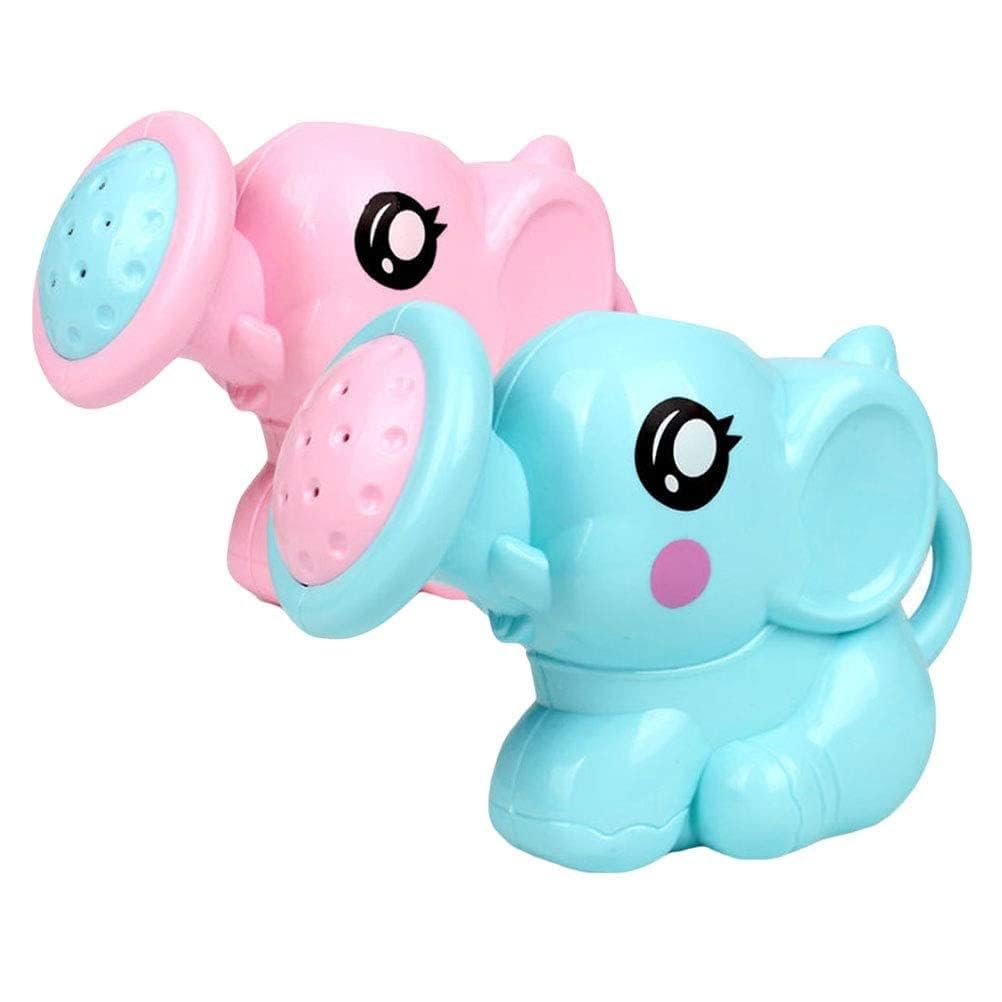 LittleBuddy Bath Toy Water Spray Baby Bath Shower Tool Sprinkler Cute Cartoon Elephant Watering Pot for Kids Children Only Blue Color Pack of 1