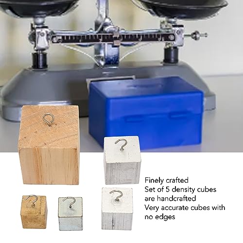 Image of Aramox 5pc Density Cubes Set, Iron Copper Aluminum Wood, Science Education Lab Tools for Density and Specific Heat Exploration
