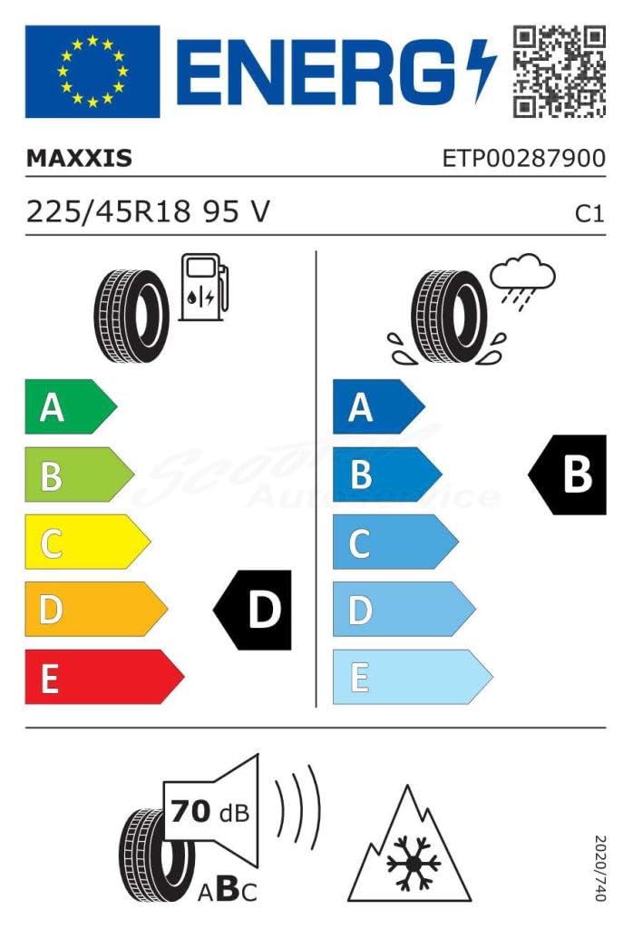Maxxis Premitra Snow, WP6, neumáticos de invierno con moderno perfil en V y adherencia óptima en hielo, nieve o lluvia, M+S, 225/45 R 18, 95 V XL