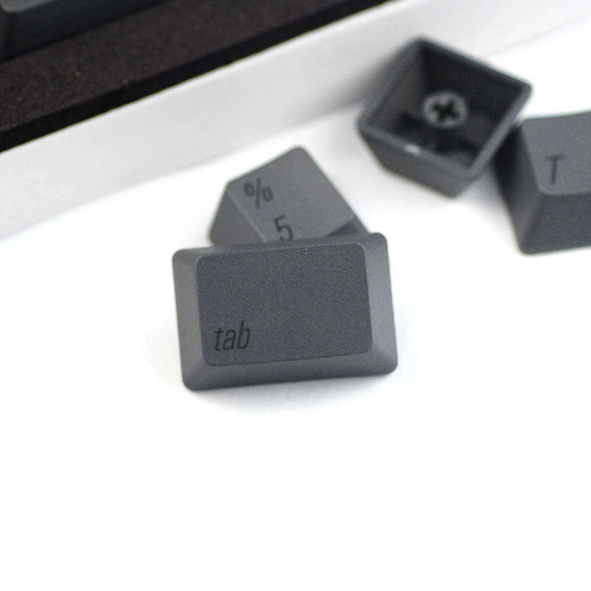 Qisan PBT Keycaps 108 clés Cherry Profil Keycap Lot Dye-subbed pour 61/87/104/108 MX commutateurs clavier de jeu mécanique (Gris foncé)