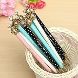 12Pcs Elegant Crown 0.38mm Black Cute Gel Pens Color Ramdon
