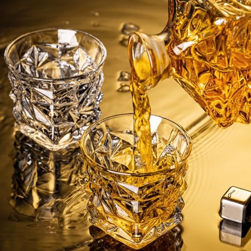Garrafa Decanter Vidro Whisky Licor 800ml +6 Copos Superluxo