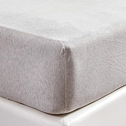 PURE ERA Jersey Knit Cotton Fitted Bottom Sheet ONLY (No Flat Sheet or Pillow Cases) Deep Pocket Up to 15" to 20" Ultra Soft Comfy Breathable Beige King Cover