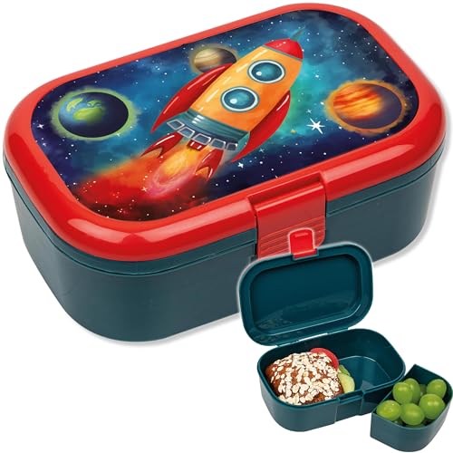 Lutz Mauder Lunchbox * RAKETE 2 * f&uuml;r Kinder | 10597 | Perfekt f&uuml;r die Baustelle & kleine Bauarbeiter | BPA frei, sp&uuml;lmaschinengeeignet | Vesperdose Brotdose Brotzeit Schule Grundschule Einschulung