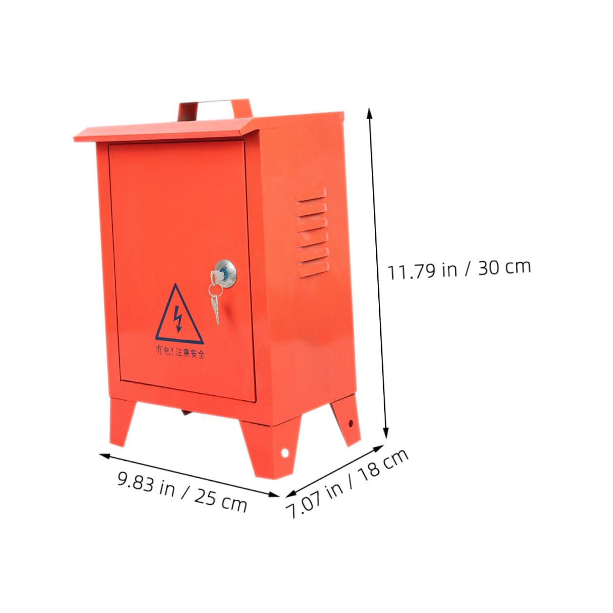 Outdoor Weatherproof Electrical Junction Box 250x300x180mm Iron Distribution Protection Panel with Handheld Portable Design for Construction Site Use