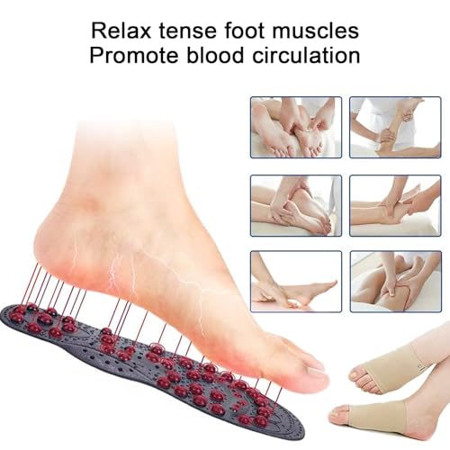 Image of 2 pcs Plantar Fasciitis Insoles metatarsalgia Foot Arch Support Inserts, Acupressure Insoles 68 Massage Magnetic Therapy for Men Woman (L41-45)