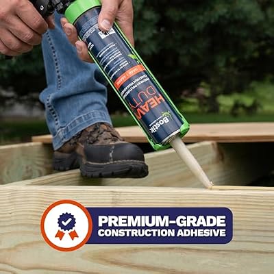 BOSTIK Heavy Duty 10.1oz Premium Construction Adhesive Glue Caulk | Professional Grade | Versatile Use on Wet & Dry Wood Joints | for Installing Wood, Drywall, Foam Board & More | 1 Cartridge