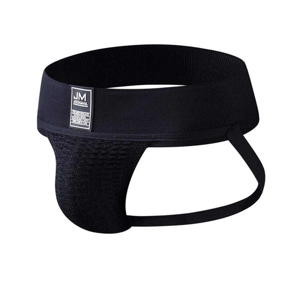 Jockmail Men's Black Jockstrap Underwear Fashion Briefs Underwear Sport Jockstrap Athletic Supporter Underwear (M, )