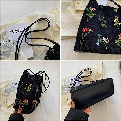 Lefe Liee floral small tote bag for women, Reusable Aesthetic Canvas Shoulder Bag Hobo Crossbody Handbag bucket bag Casual Tote vera bradley purses3