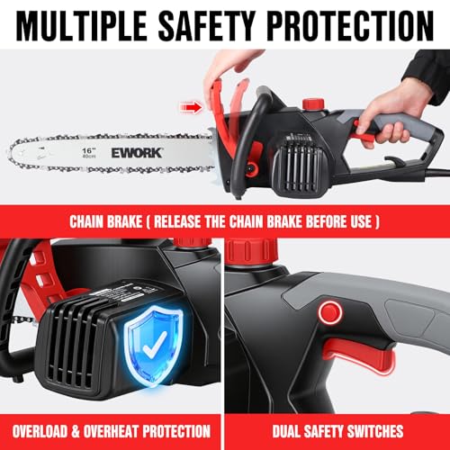 EWORK 15-Amp 16-Inch Electric Chainsaw