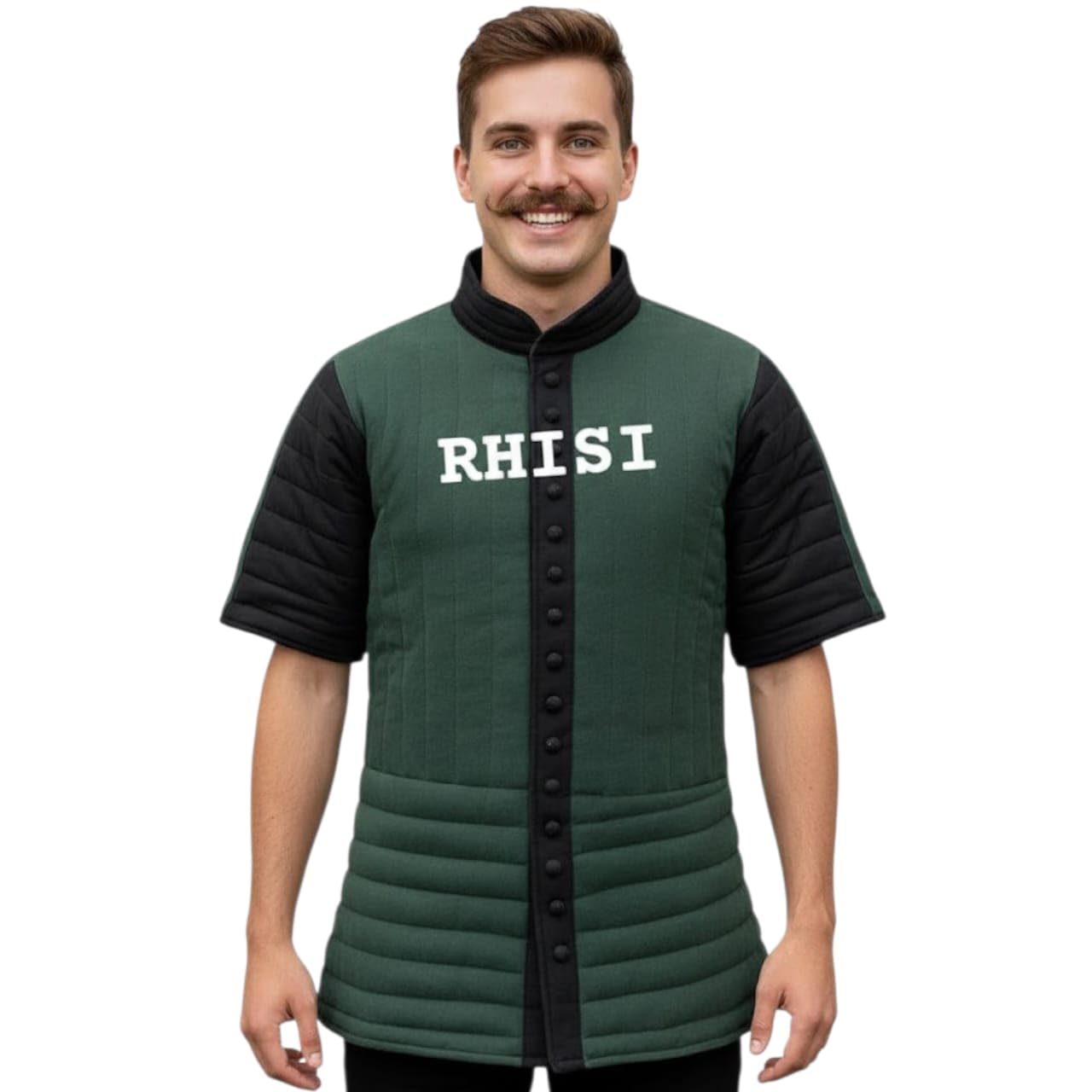 Medieval Dual-Color Gambeson Jacket for Men, Button-Up Costume Wear