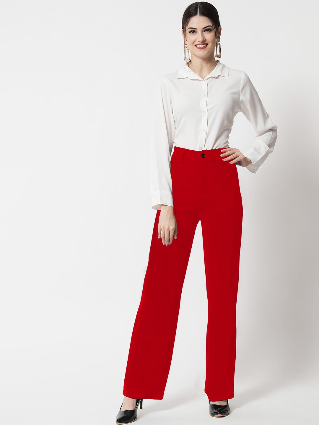 Toochki Pantaloni da donna a vita alta, stile coreano, pantaloni formali, eleganti abbigliamento da lavoro per ufficio
