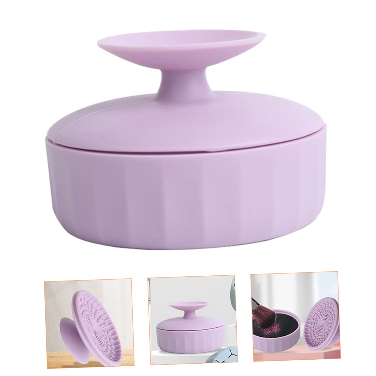 FOMIYES 3 Pz Scatola per la pulizia dei pennelli da trucco spazzola pieghevole ciotola per la pulizia dei pennelli cosmetici detergente pennelli make up makeup brush cleaner spugna