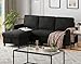Walsunny Sectional Sofa Couch L Shaped Sleeper Sofa Bed Pull Out Bed with Storage, Reversible Sectional Couches for Living Room, Apartment, Office(Black)