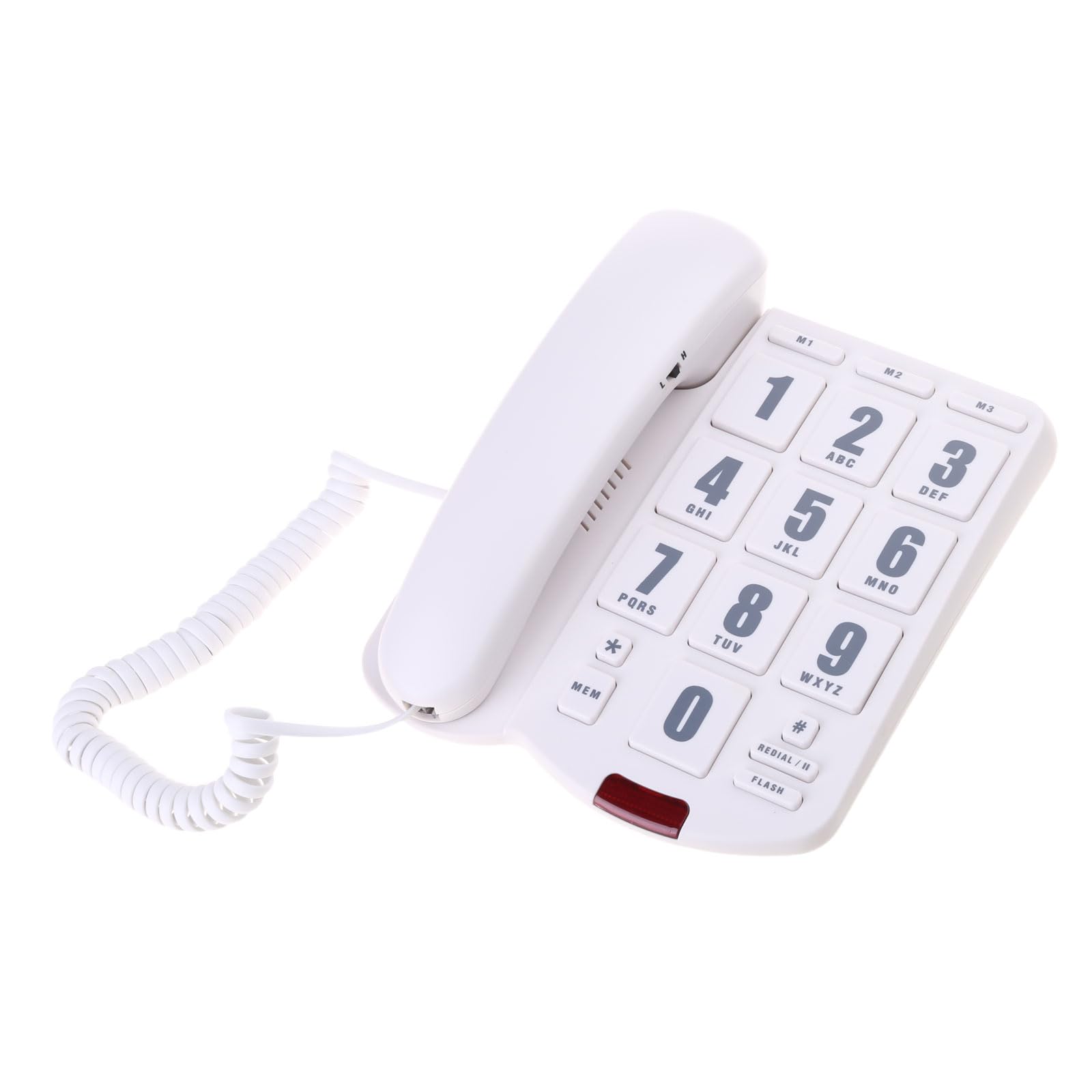 Telefono fisso PK3000 Telefono fisso da scrivania con cavo con pulsanti grandi Memoria di ricomposizione forte per anziani Telefono fisso fisso Big Button Amplificato casa con telefono forte per