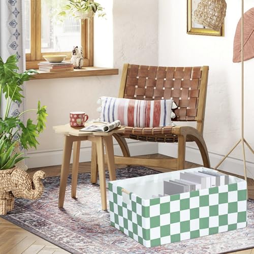 Image of Storage Bin for Shelves Rectangle Closet Baskets Foldable Box with Handles, Gray Storage Bins, Storage Boxes for Home Office Car Dormroom