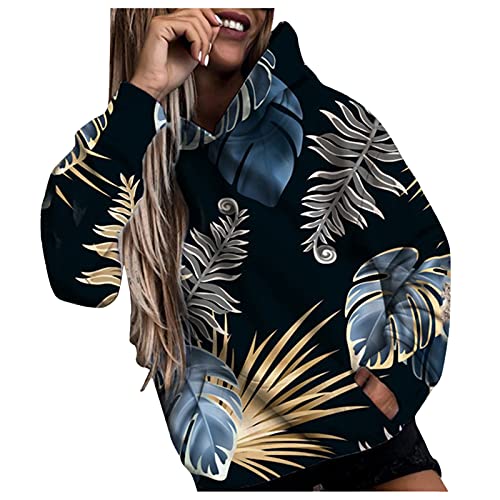TUQIDEWU Kapuzenpullover Damen Hoodie Langarm V-Ausschnitt Pullover...