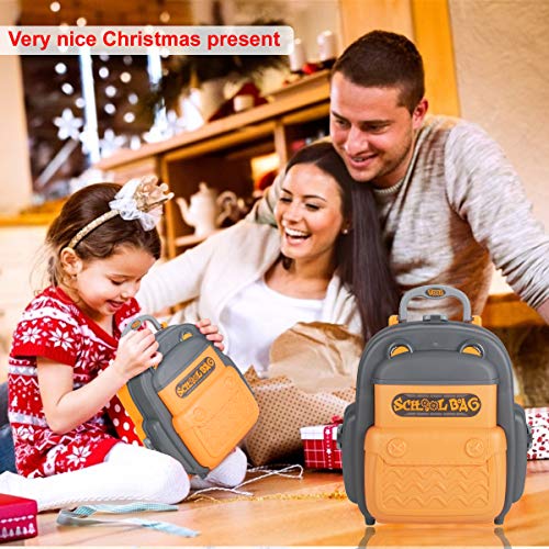FREE TO FLY Toddler Toys Kids Tool Kits: 2 in 1 Transformable School Bag & Workbench, 31 Pieces Brick Blocks Work Shop Toy Set for Preschool Boys Girls,