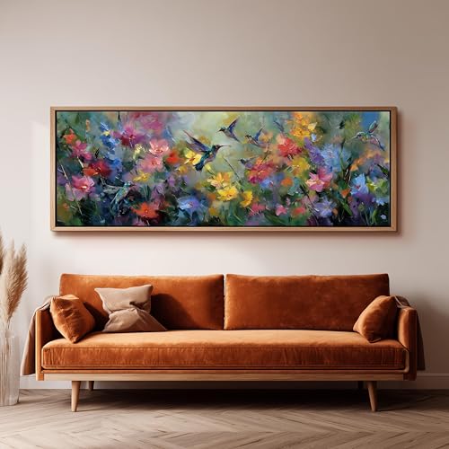 Toile imprimée colibri XBTYKPB de style impressionniste et floral pour décoration murale de véranda