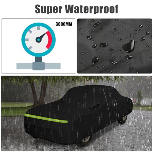 Image of Waterproof Car Cover Compatible with 2004-2008 Chrysler Crossfire Accessories, All Weather Classic Car Covers with Inner Cotton&Zipper Door for Snow Rain Protection