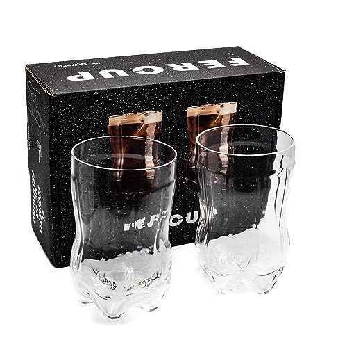 BARGRIN 2 Vasos de cristal de 750ml para fernet - Botella cortada de vidrio para fernet - vaso de fernet