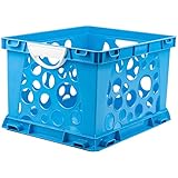 Storex Premium File Crate with Molded Handles – Letter and Legal Document and Folder Storage,...