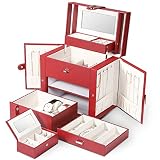 Jewelry Box Boîte À Bijoux Étui De Rangement pour Bijoux avec Un Petit Étui, Étui À Bijoux en Cuir De Grande Capacité Boîte À Bijoux, pour Bagues, Colliers, Boucles d'oreilles