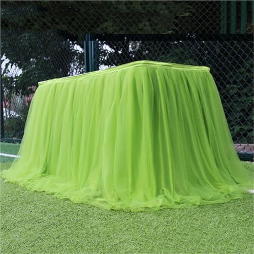 Jupe de table en tulle beige 100x75cm pour décoration mariage et table de fête - 5