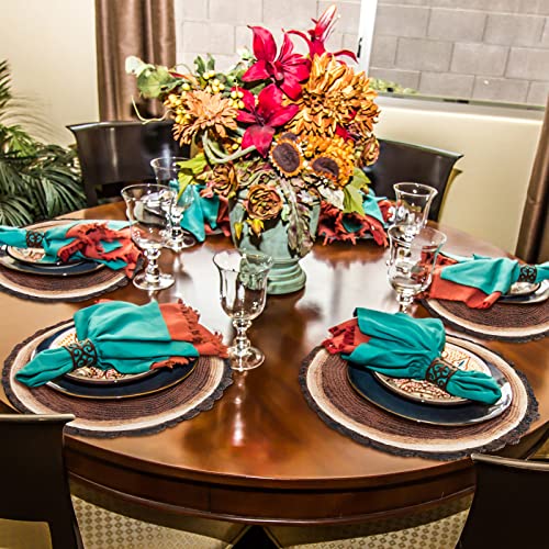 Hotop 6 Pcs Wood Table Centerpieces 12 Inch 2.5 Mm Placemats Rustic Slices Mats Large Round Unfinished Place For Vintage Farmhouse Setting Wedding Party Decor Diy Crafts, Brown #TOP4