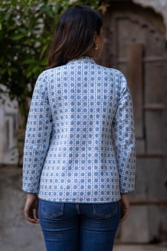 Image of Reversible Jacket for Women | Double Sided Quilted Jacket | Reversible Winter Jacket for Women | Stylish Ethnic Printed Jacket | Warm & Comfortable Casual Outerwear