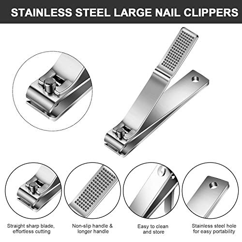 6 Pieces Large Toenails Clippers Straight Edge Toenails Clippers Stainless Steel Nails Cutters For Men Women Thick Nails #TOP2