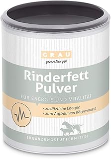 GRAU - das Original - Rinderfettpulver, der schelle Energielieferant mit 80% Fettanteil, 1er Pack (1 x 200 g), Ergänzungsfuttermittel für Hunde & Katzen