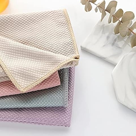 5 Pcs Fish Scale Microfiber Polishing Cloths Easy to Clean Lint Free Cloth Cover